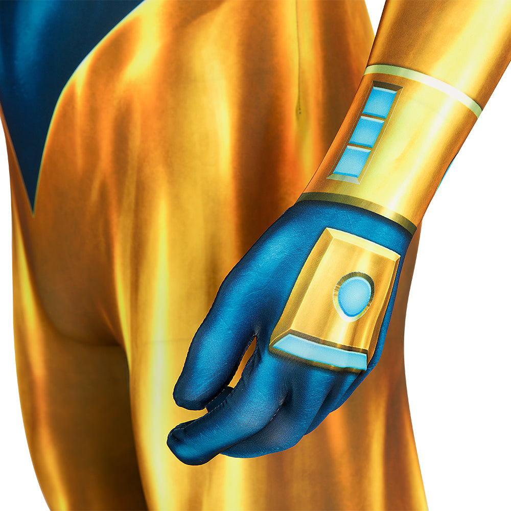 Booster Gold Cosplay Costume Jumpsuit Halloween Free Shipping