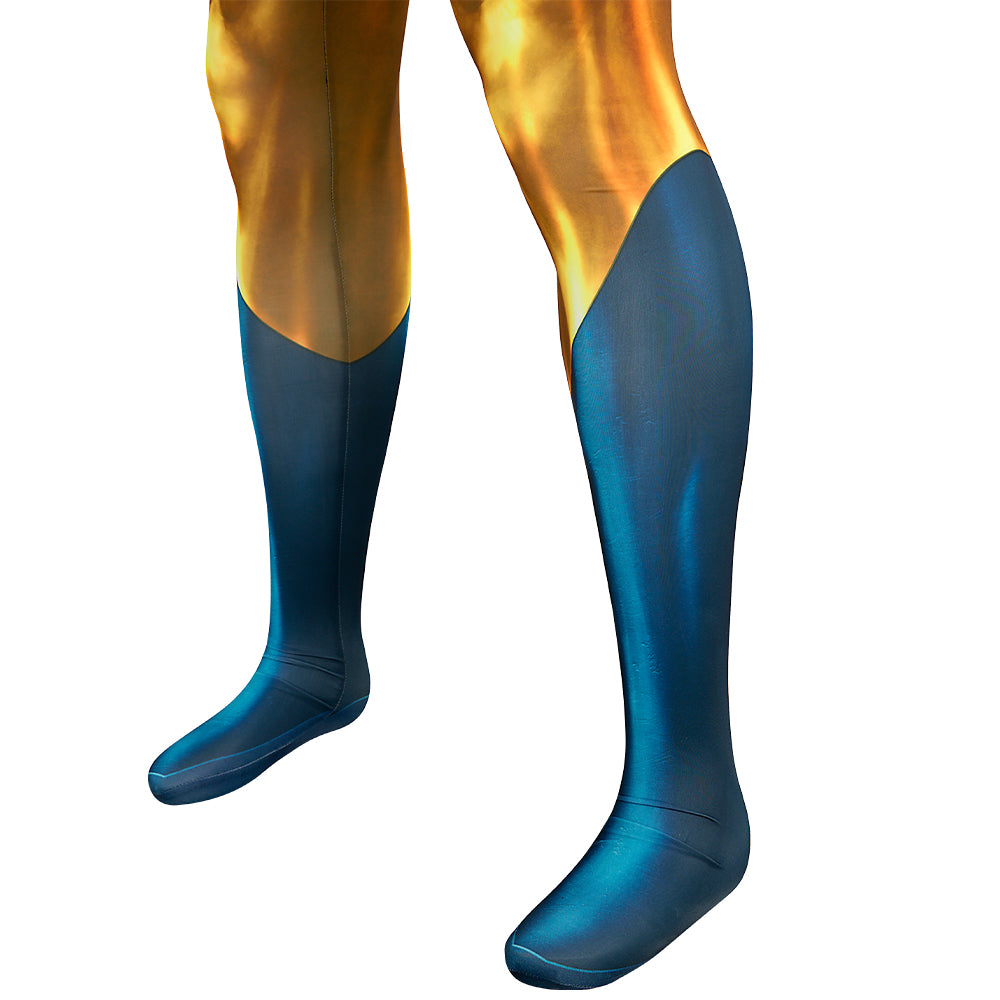 Booster Gold Cosplay Costume Jumpsuit Halloween Free Shipping