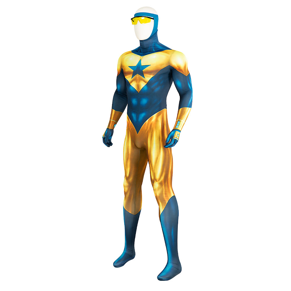 Booster Gold Cosplay Costume Jumpsuit Halloween Free Shipping