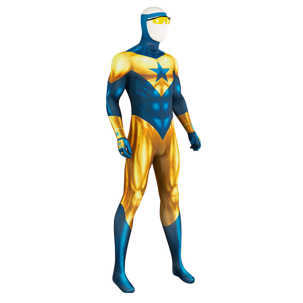 Booster Gold Cosplay Costume Jumpsuit Halloween Free Shipping
