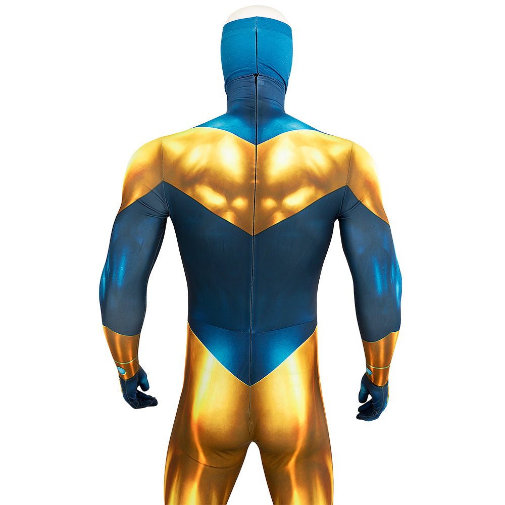 Booster Gold Cosplay Costume Jumpsuit Halloween Free Shipping