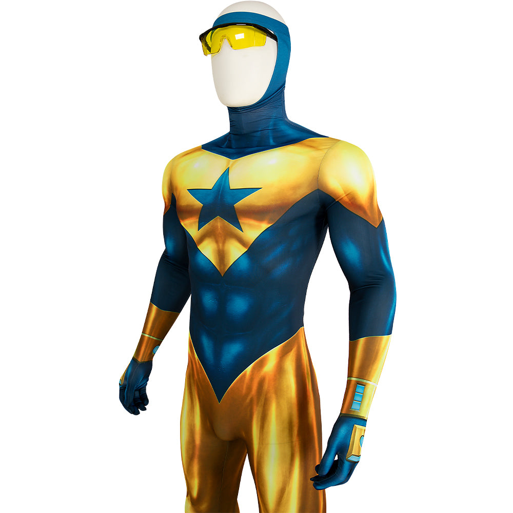 Booster Gold Cosplay Costume Jumpsuit Halloween Free Shipping