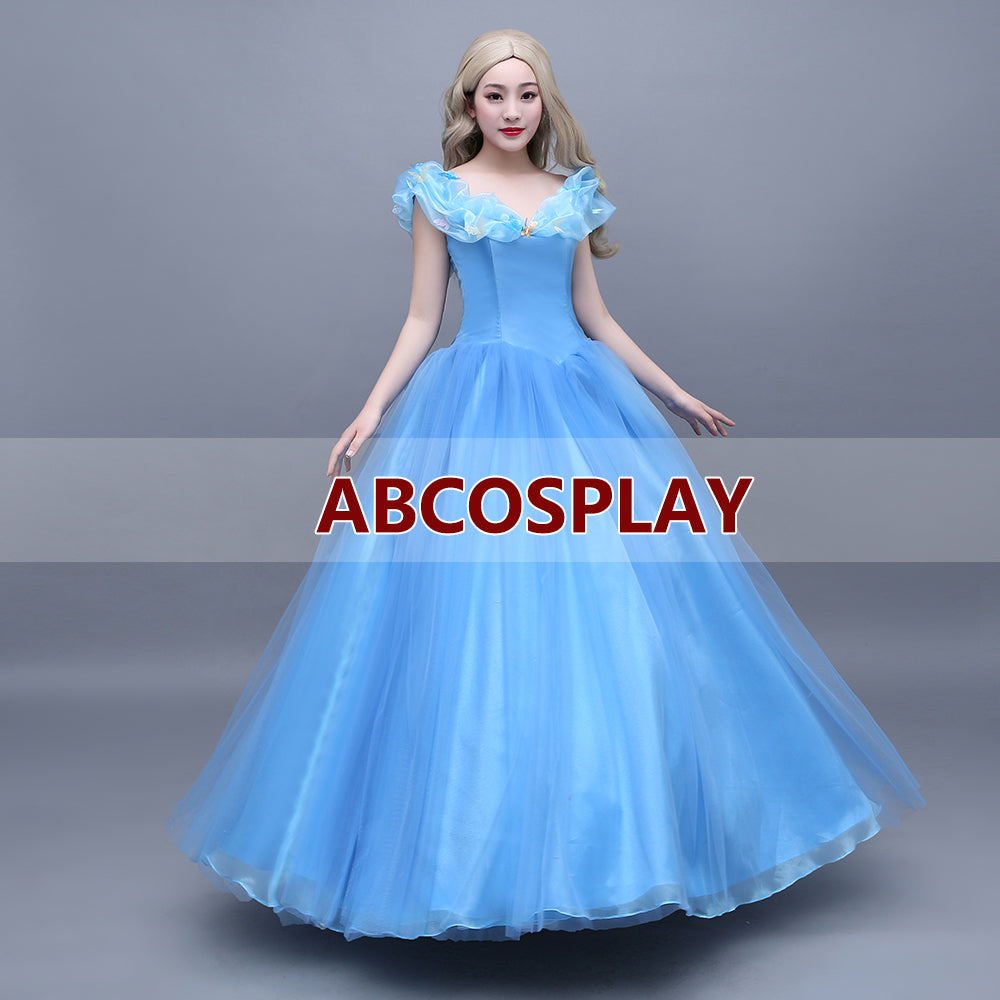 Princess Cinderella Blue Butterfly Dress Cosplay Costumes
