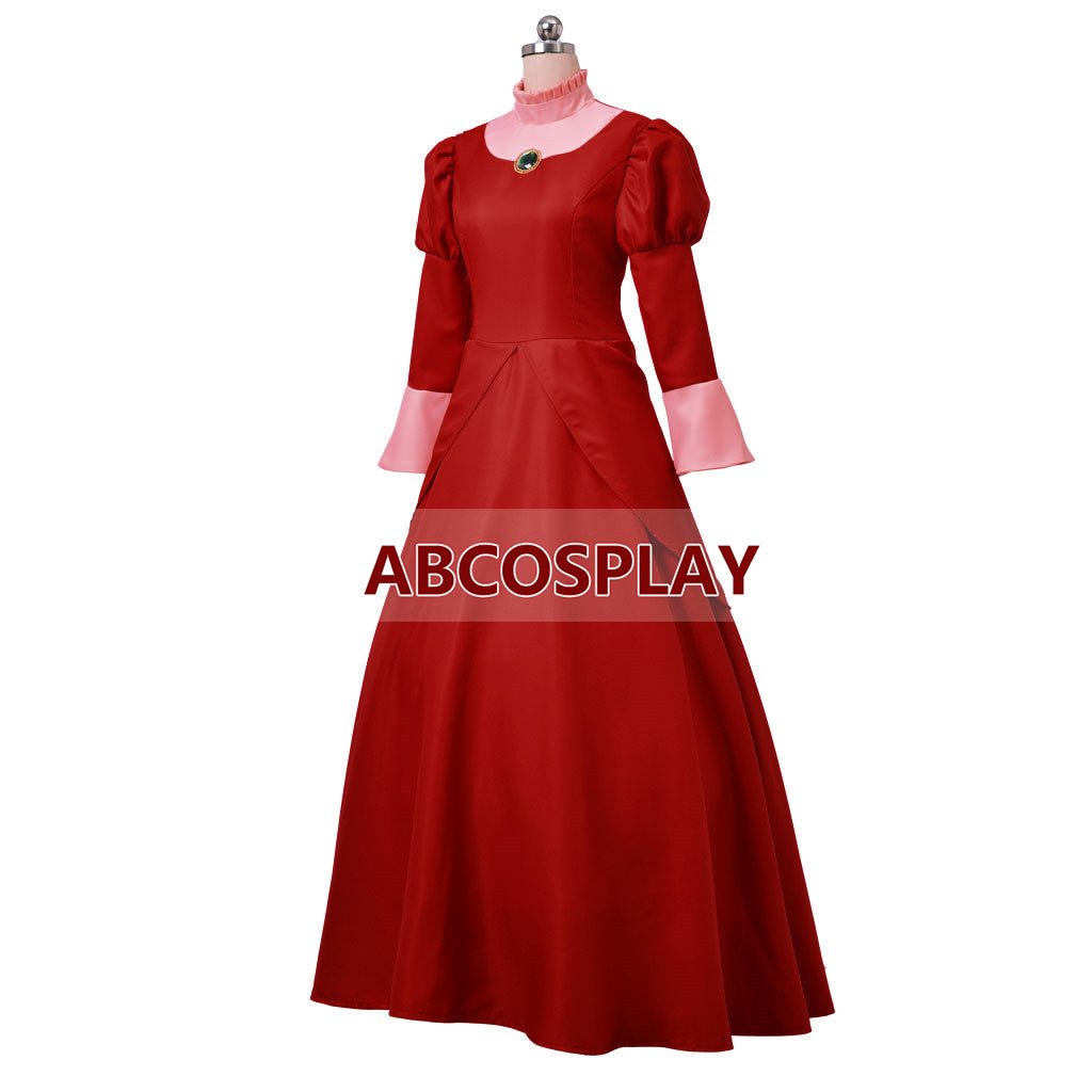 Princess Cinderella Fairy Mother Red Dress Cosplay Costumes