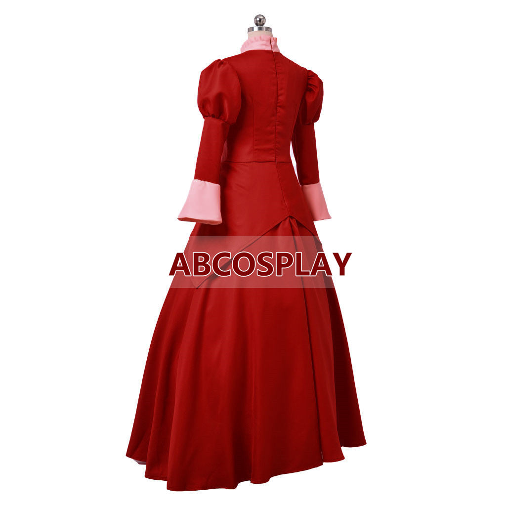 Princess Cinderella Fairy Mother Red Dress Cosplay Costumes