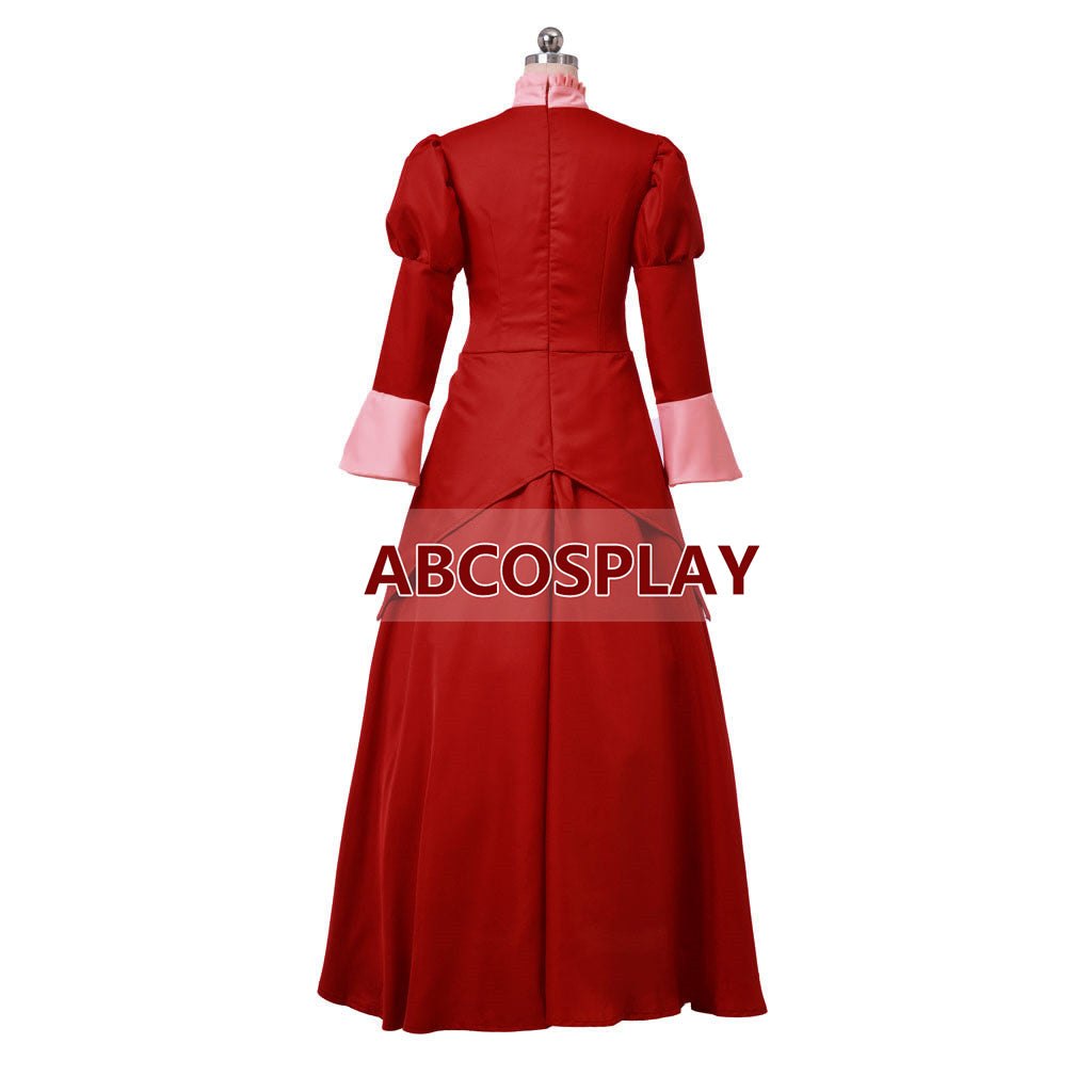 Princess Cinderella Fairy Mother Red Dress Cosplay Costumes