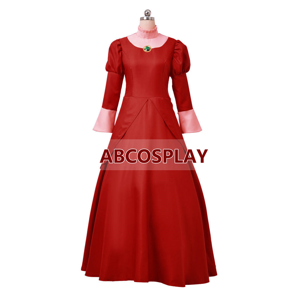 Princess Cinderella Fairy Mother Red Dress Cosplay Costumes