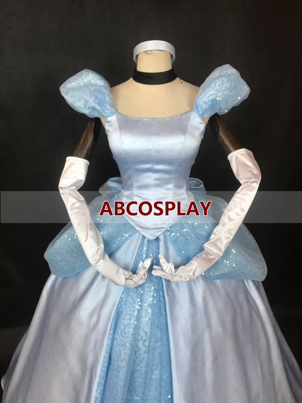 Cinderella Princess Woman Dress Satin Cosplay Costume