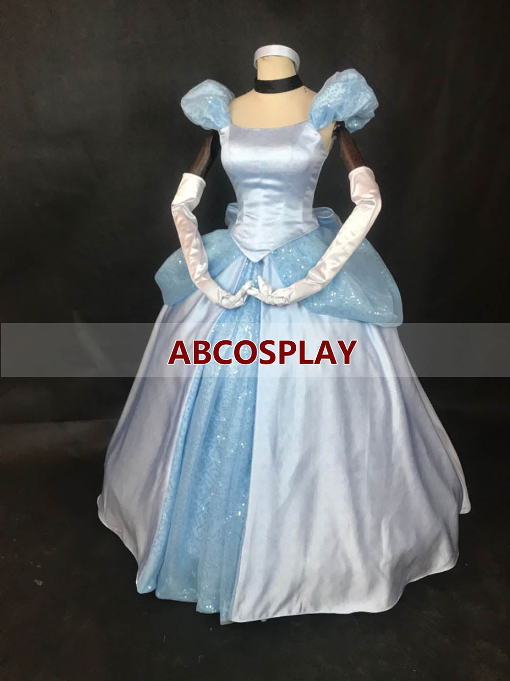 Cinderella Princess Woman Dress Satin Cosplay Costume