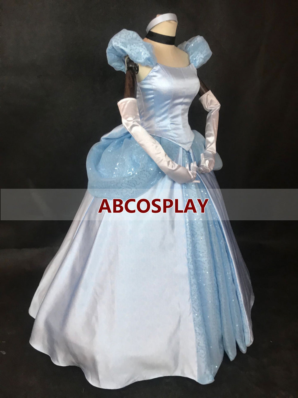 Cinderella Princess Woman Dress Satin Cosplay Costume