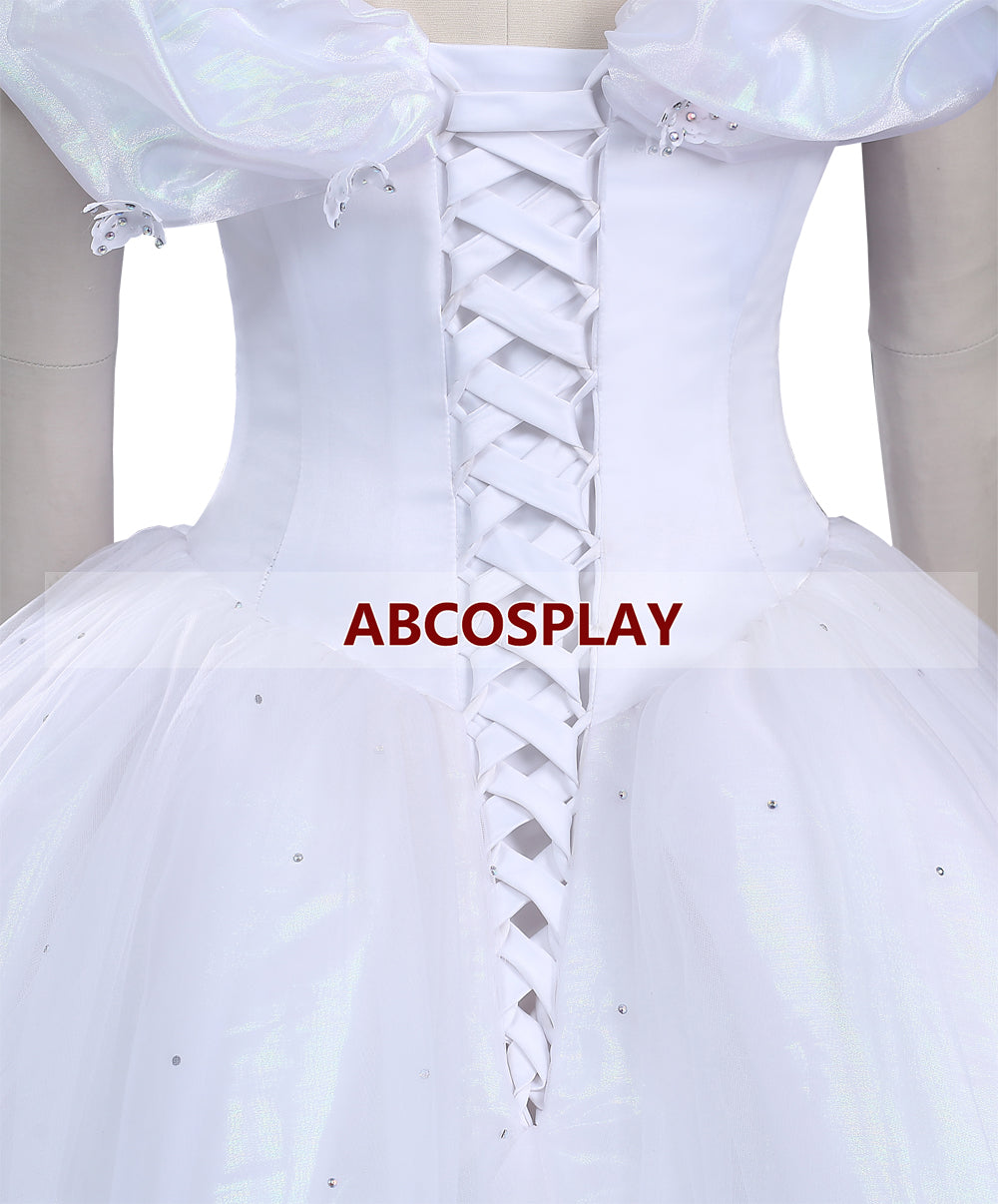 Princess Cinderella White Butterfly Woman Dress Cosplay Costume