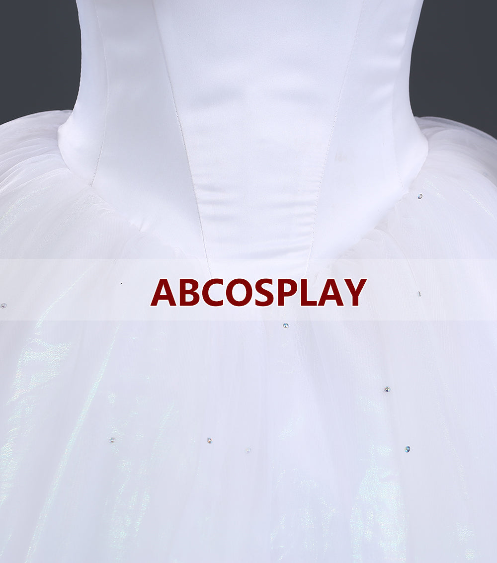 Princess Cinderella White Butterfly Woman Dress Cosplay Costume