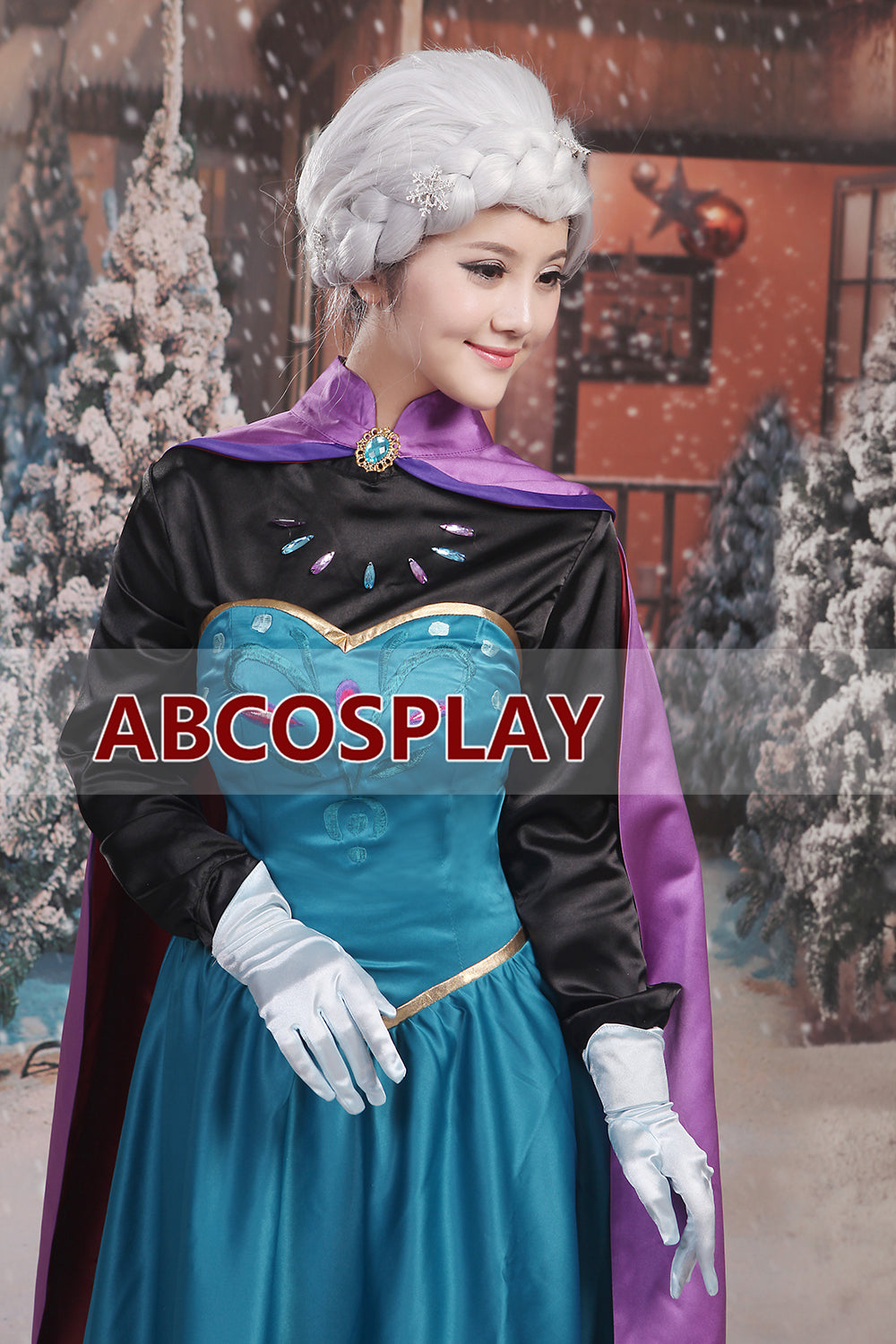 Frozen Elsa Coronation Dress Cape Embroidery Cosplay Costume