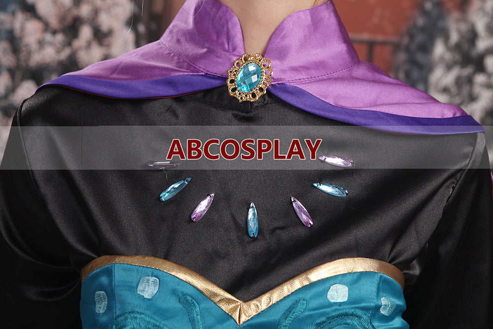 Frozen Elsa Coronation Dress Cape Embroidery Cosplay Costume