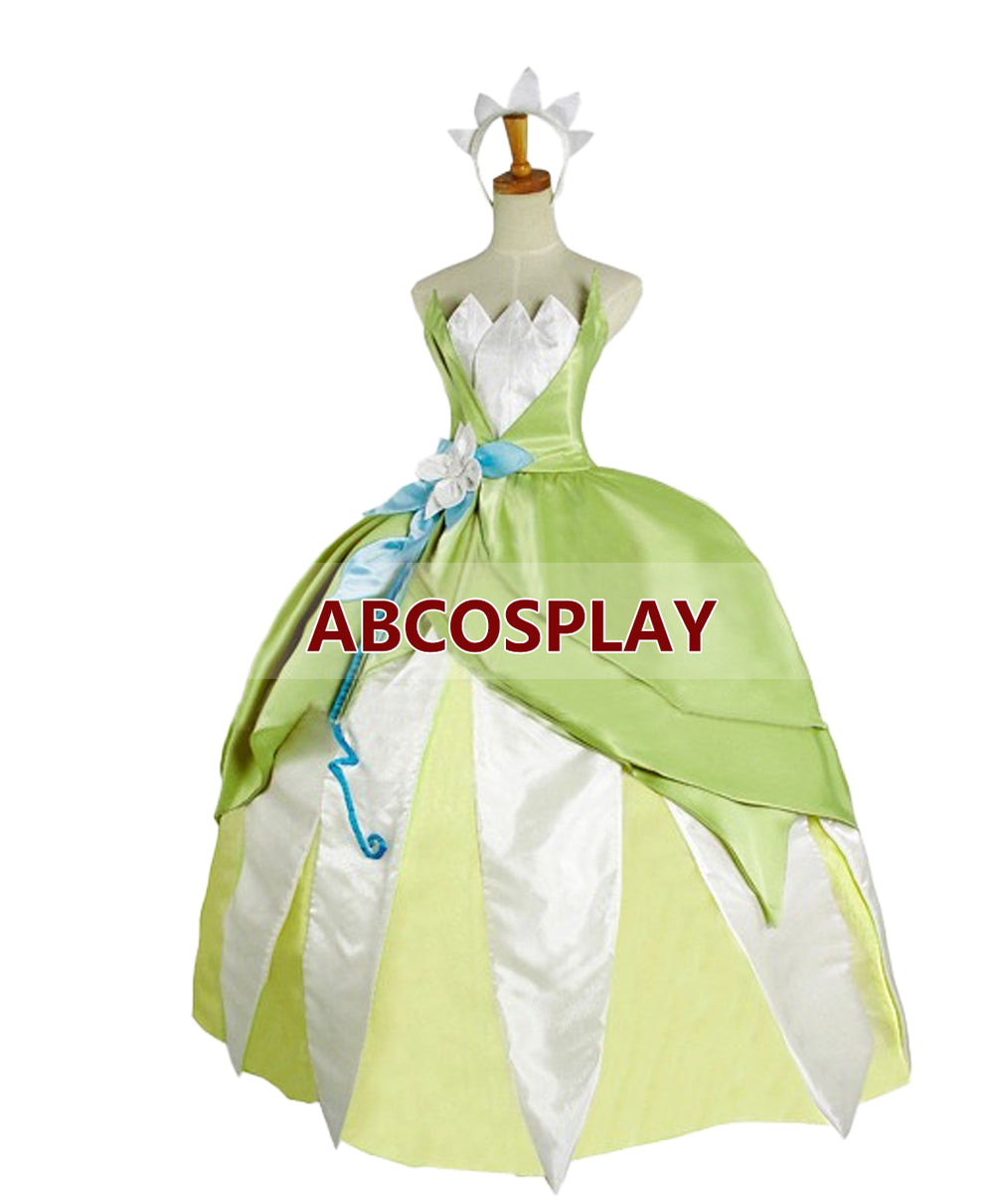 Princess And The Frog Tiana Dress Cosplay Costumes,Princess Tiana Dress
