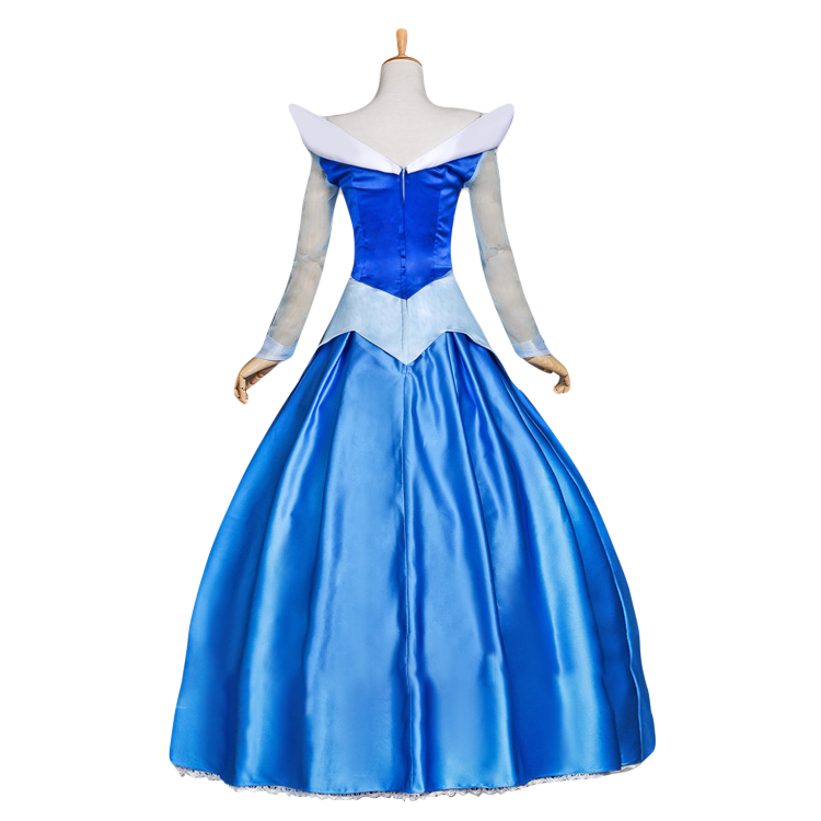 Princess Sleeping Beauty Aurora Dress Blue Adult Cosplay Costume