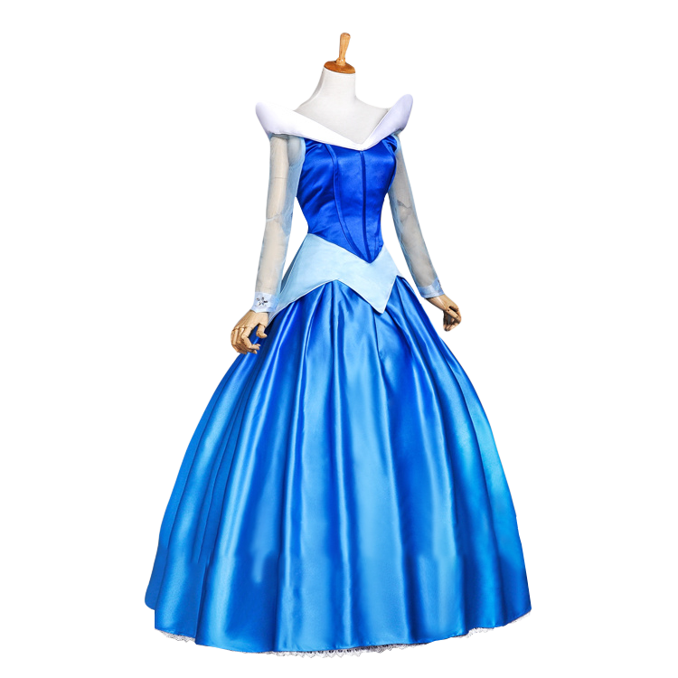Princess Sleeping Beauty Aurora Dress Blue Adult Cosplay Costume