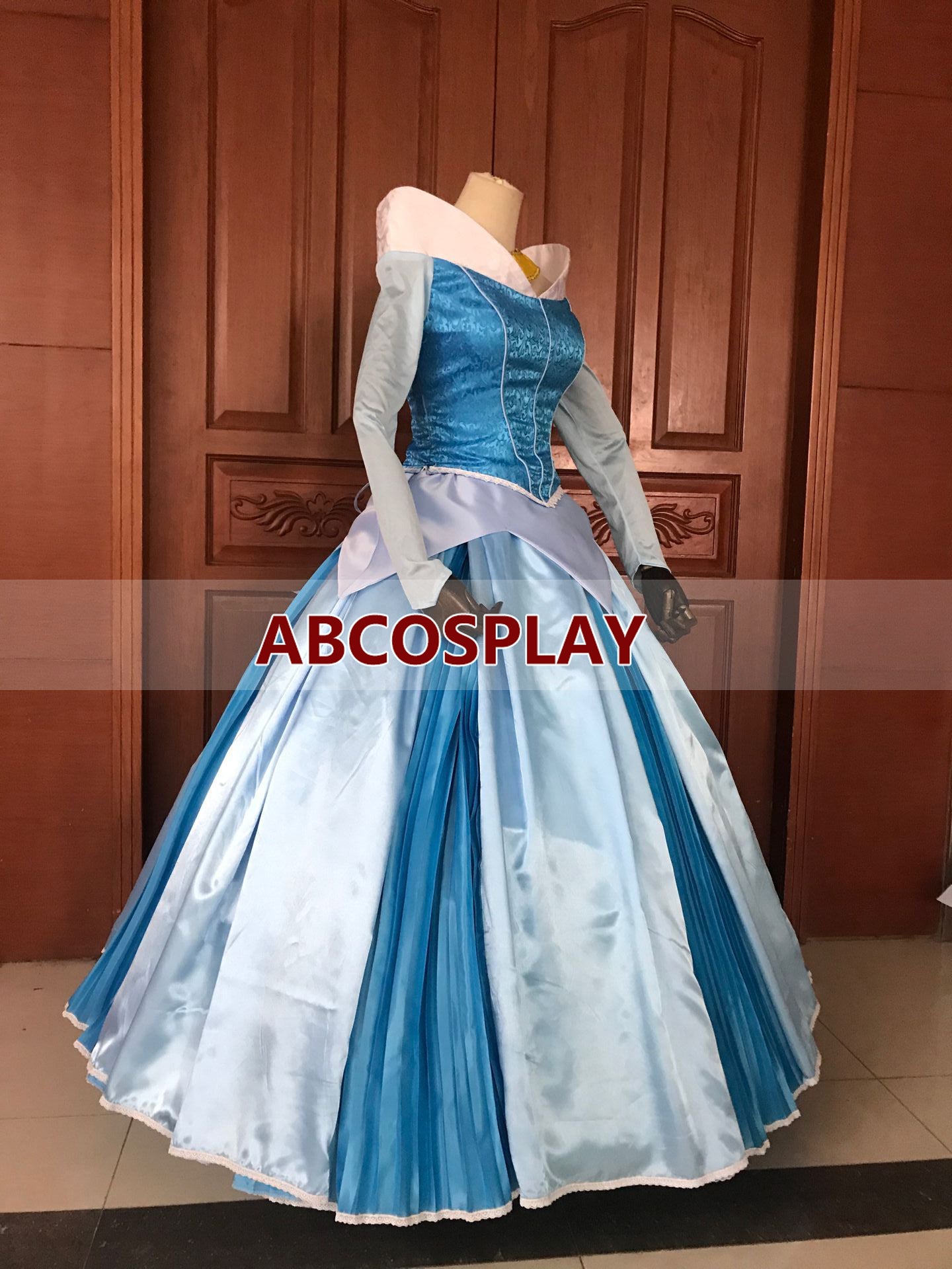 Sleeping Beauty Aurora Princess Dress Satin Cosplay Costume,Princess
