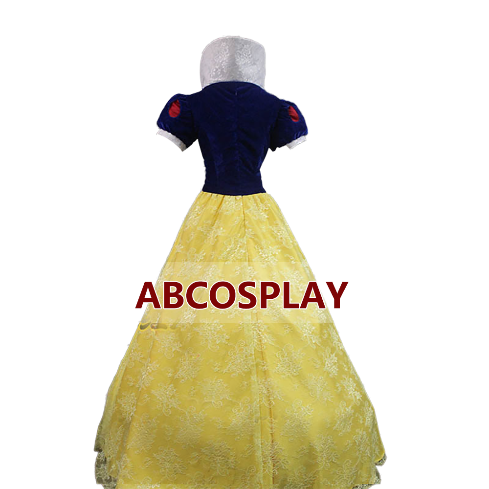 Princess Snow White Dress Brocade Lace Dress Cosplay Costume