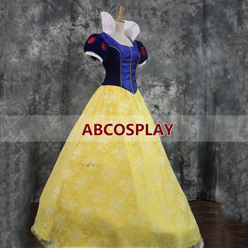 Princess Snow White Dress Brocade Lace Dress Cosplay Costume