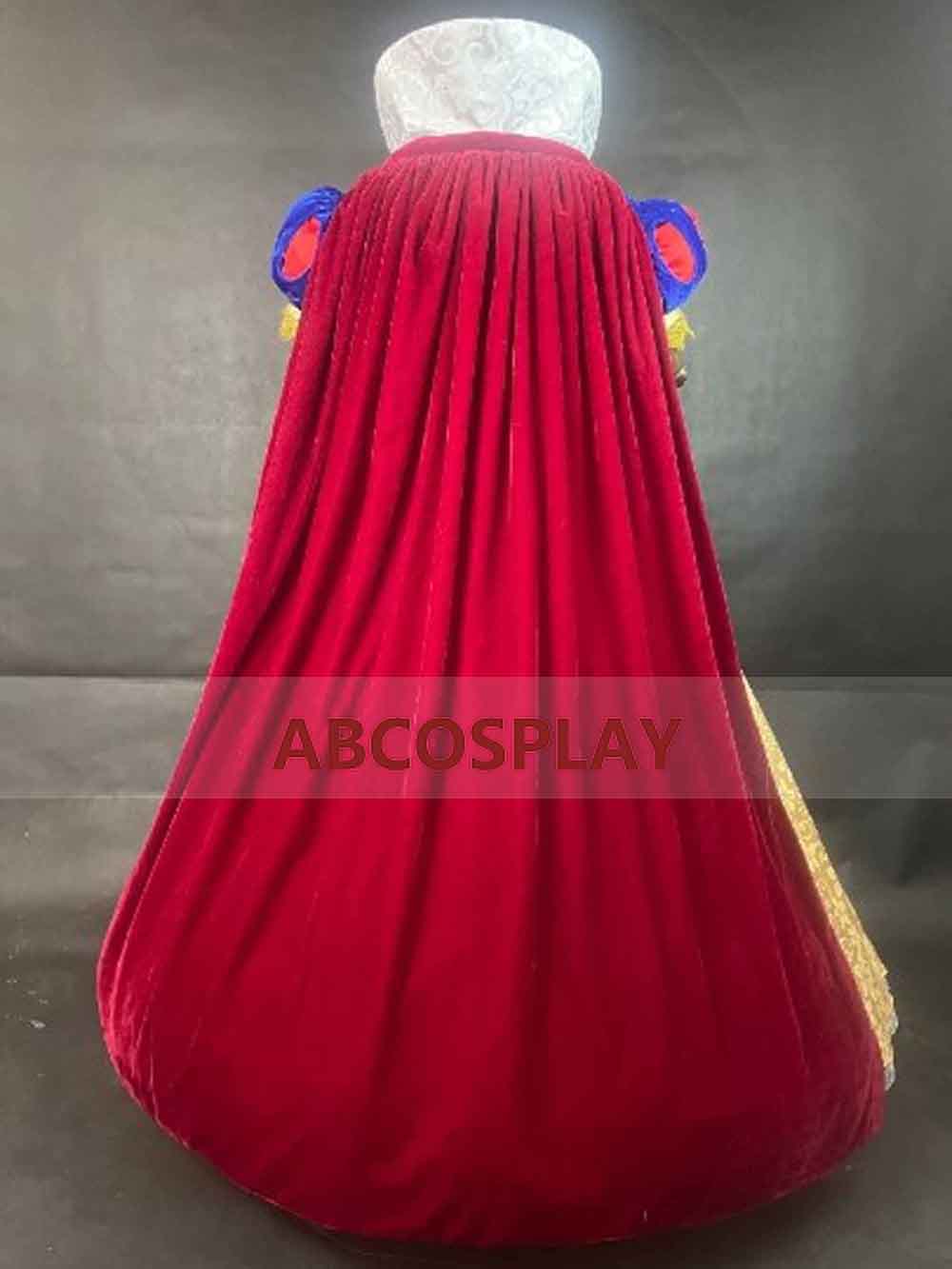 Snow White Brocade Satin Princess Dress Vs Cape Cosplay Costumes