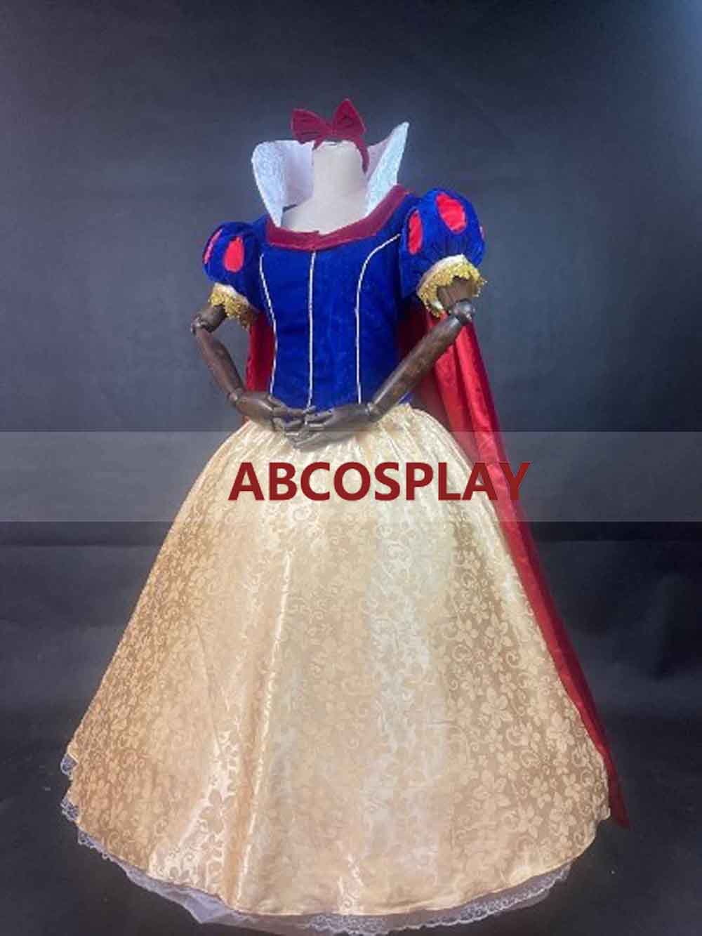 Snow White Brocade Satin Princess Dress Vs Cape Cosplay Costumes