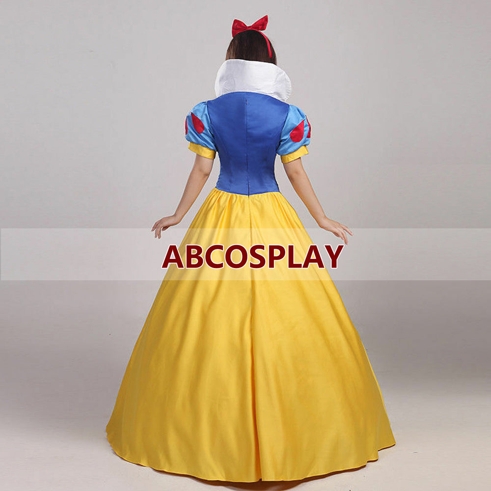 Princess Snow White Dress Classic Satin Snow White Cosplay Costume