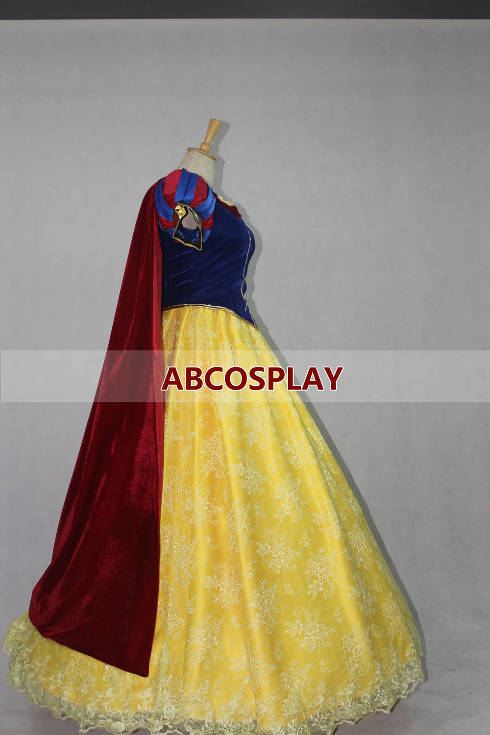 Snow White Princess Dress Cloak Satin Lace for Adult Woman Girls Cosplay Costume