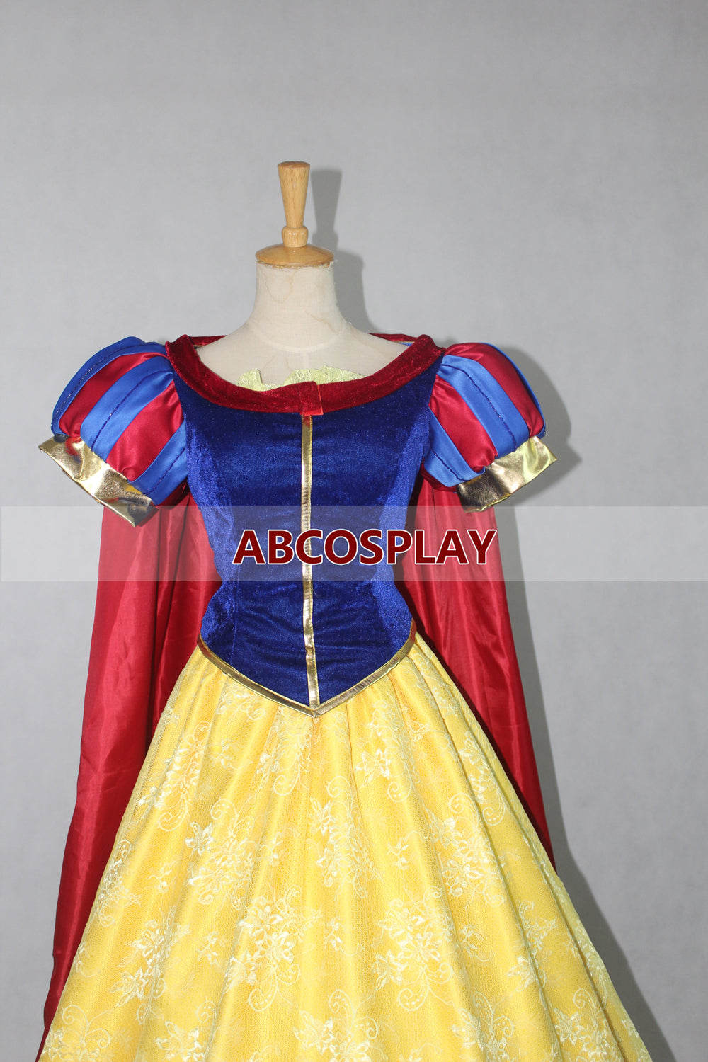 Snow White Princess Dress Cloak Satin Lace for Adult Woman Girls Cosplay Costume