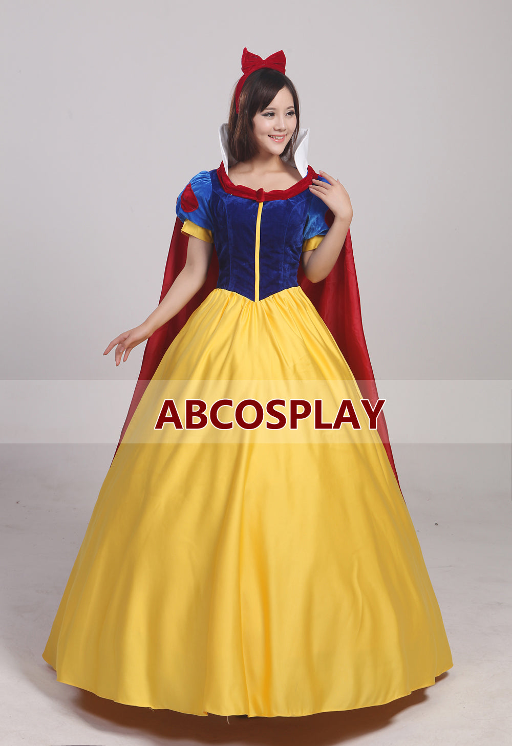Snow White princess Dress Vs Cape Satin Cosplay Costume