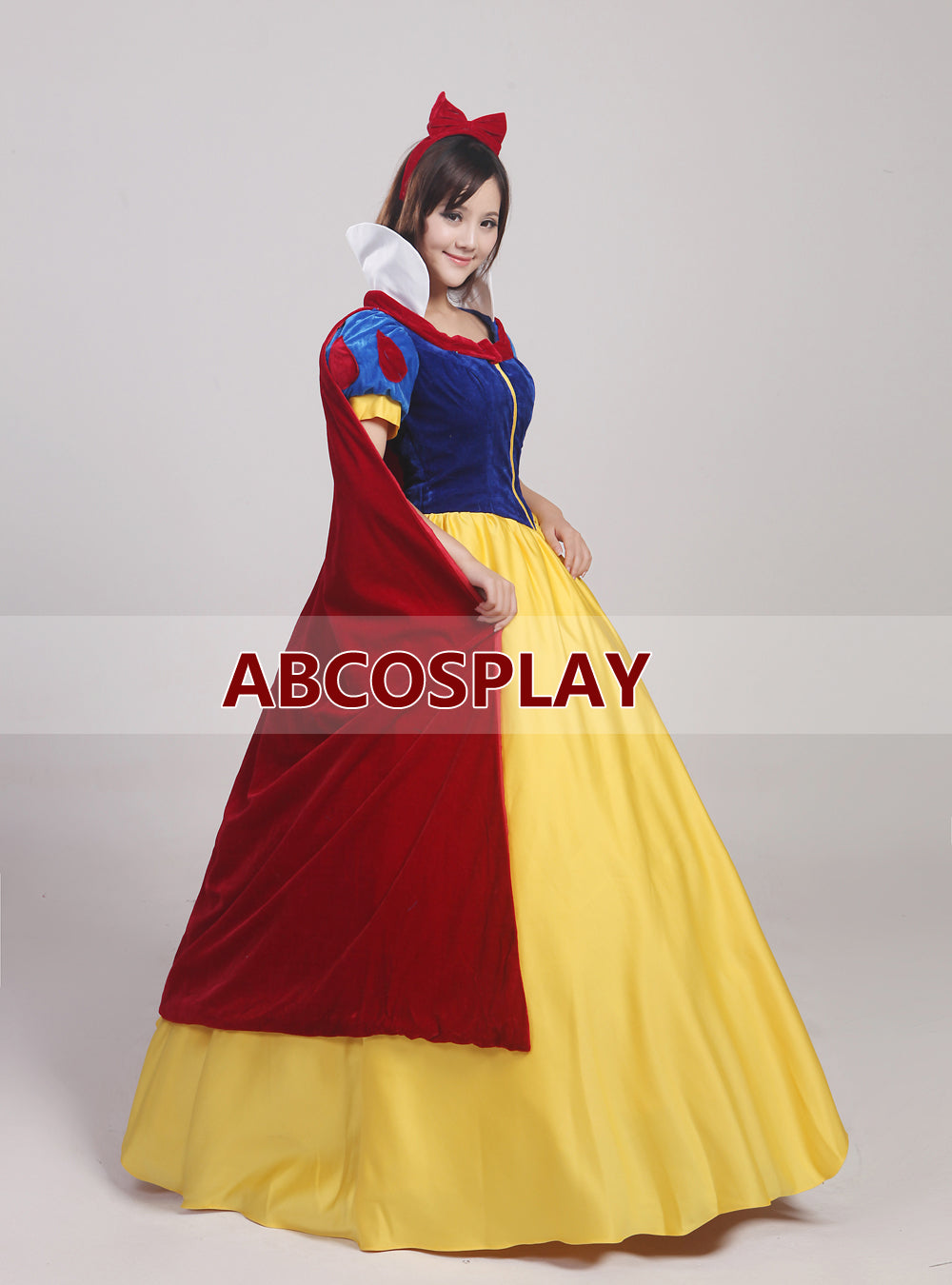 Snow White princess Dress Vs Cape Satin Cosplay Costume