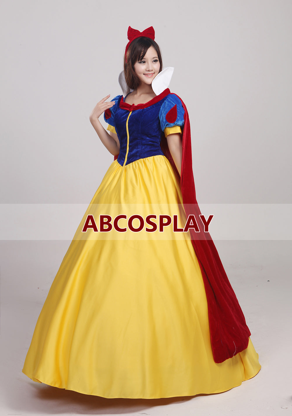 Snow White princess Dress Vs Cape Satin Cosplay Costume