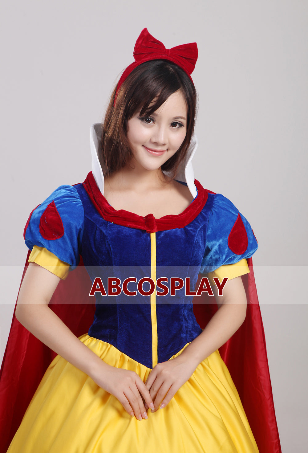 Snow White princess Dress Vs Cape Satin Cosplay Costume