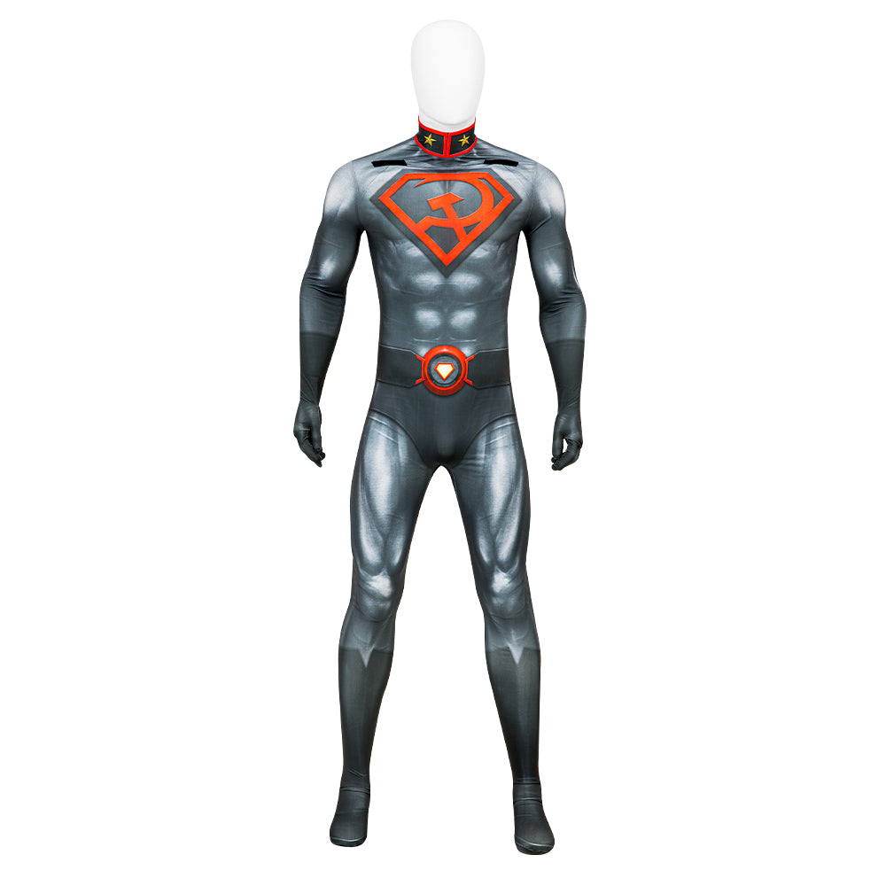 Clark Kent Red Son Cosplay Costumes Jumpsuit Cloak Halloween Free Shipping