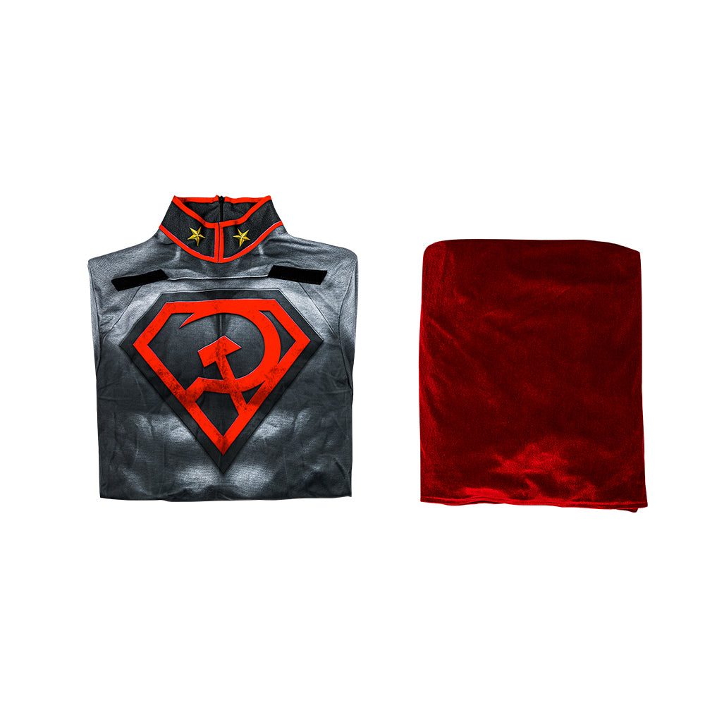 Clark Kent Red Son Cosplay Costumes Jumpsuit Cloak Halloween Free Shipping