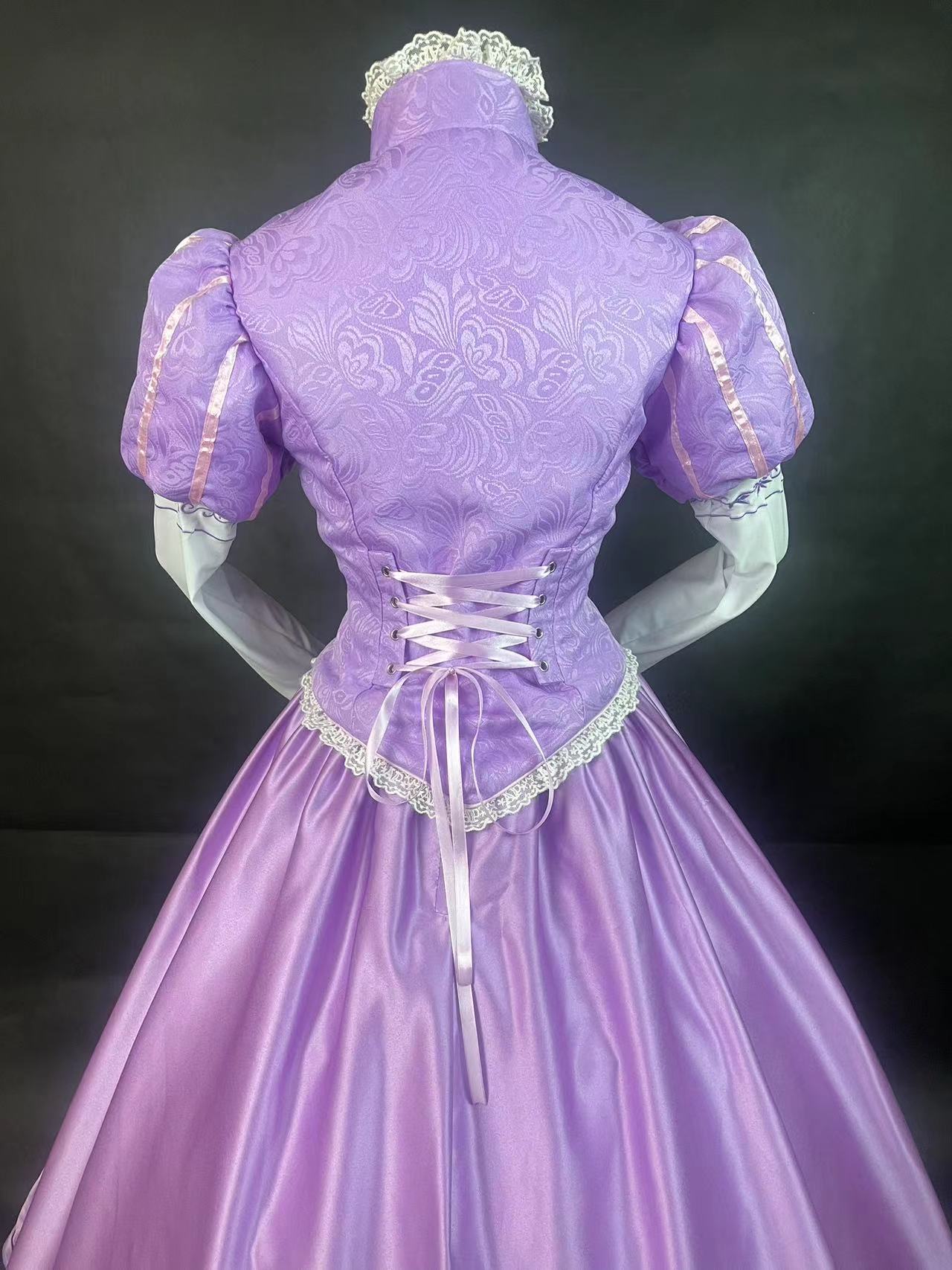 Tangled Rapunzel Princess Dress Embroidery Cosplay Costume