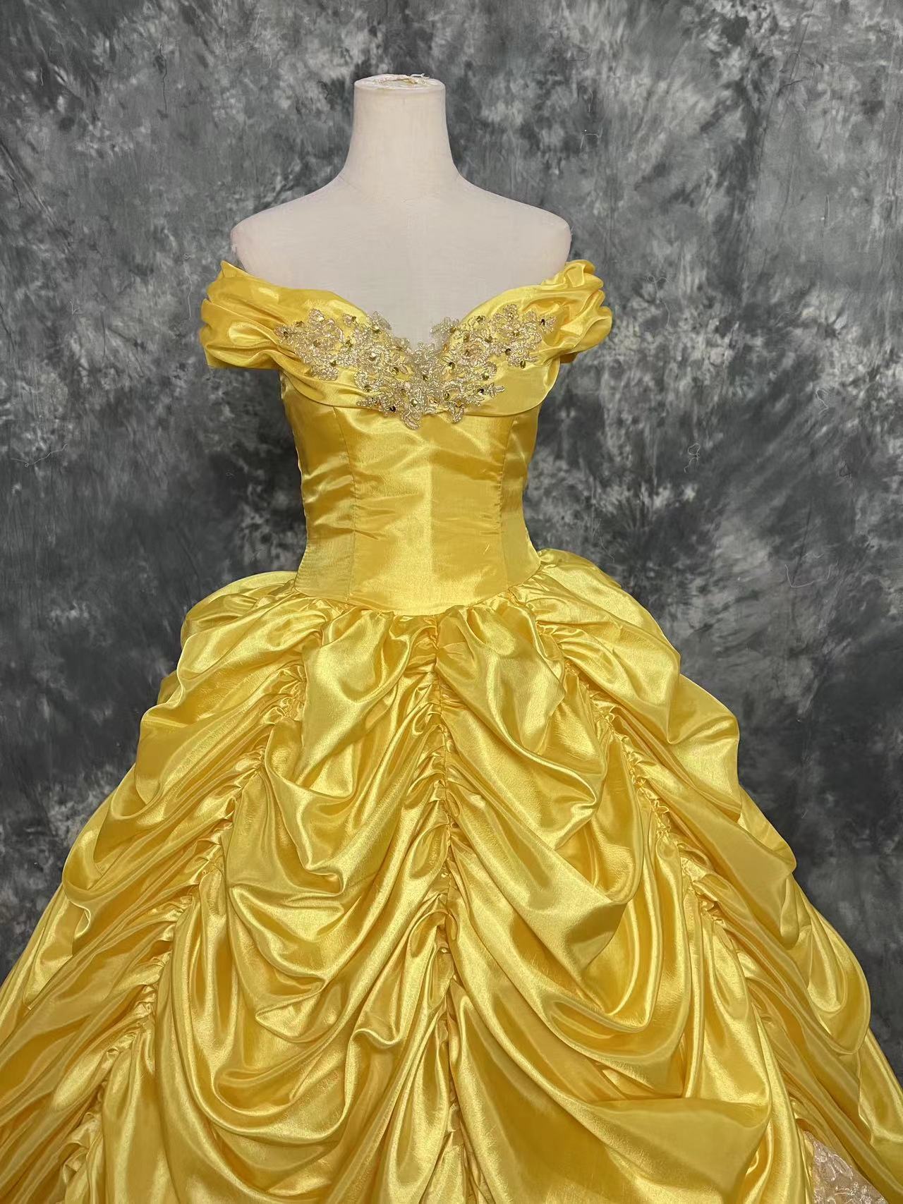 Beauty And Beast Princess Belle Long Tail Cosplay Costume