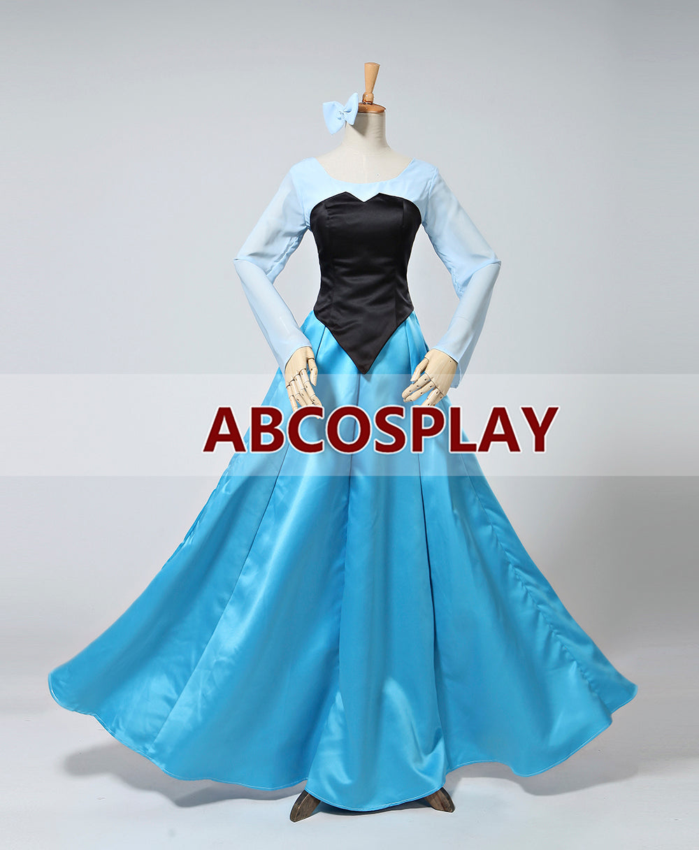 The Little Mermaid Ariel Blue Dress Cosplay Costume,Princess Ariel