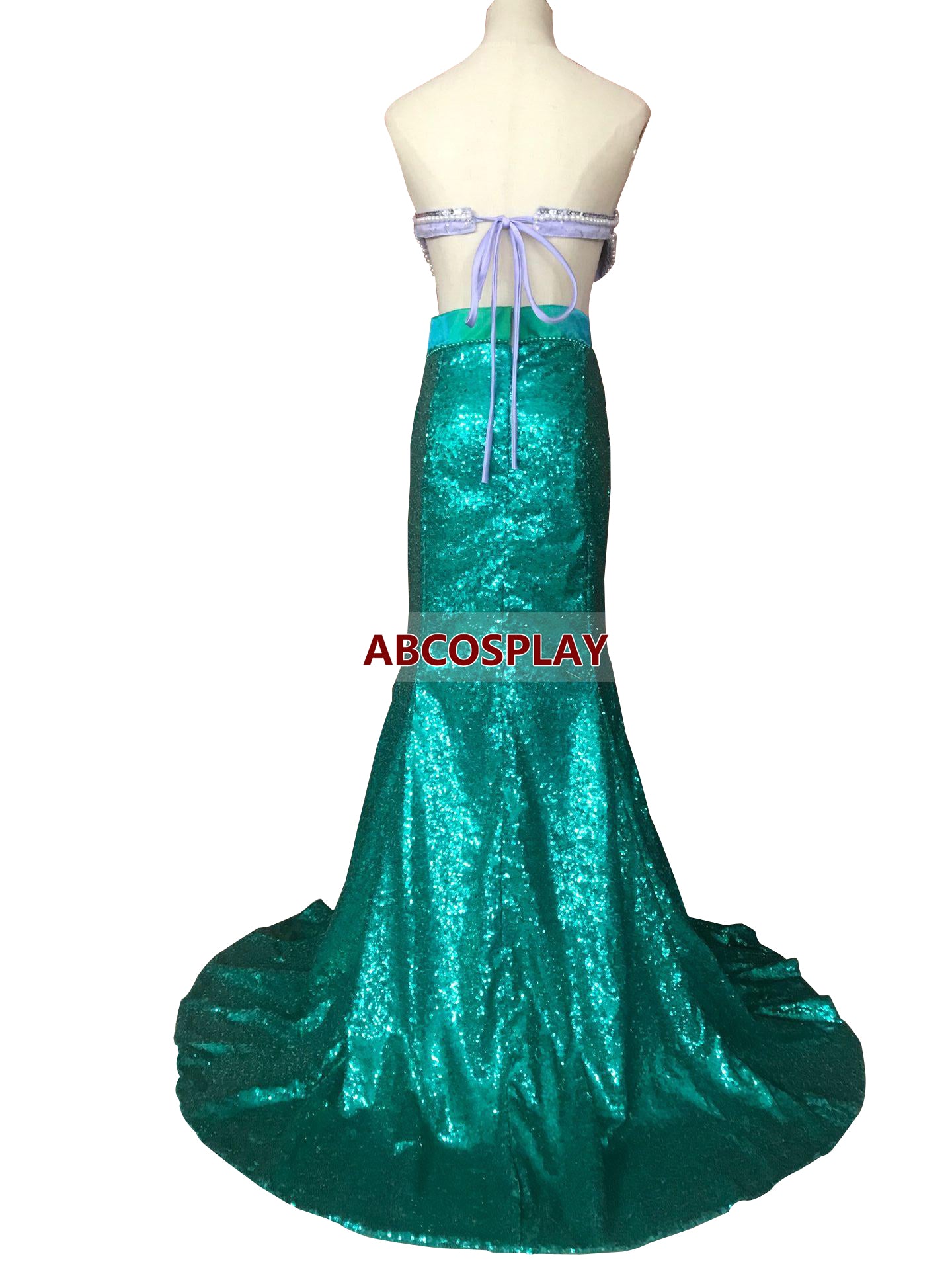 The Little Mermaid Ariel Green Dress Cosplay Costume Adult