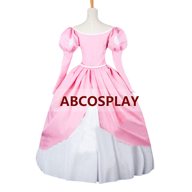 The Little Mermaid Ariel Pink Satin Dress Cosplay Costume