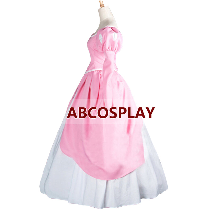 The Little Mermaid Ariel Pink Satin Dress Cosplay Costume