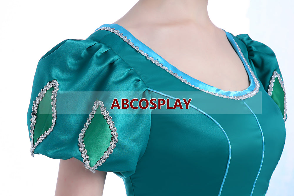 The Little Mermaid Ariel Princess Dress Green Satin Cosplay Costume