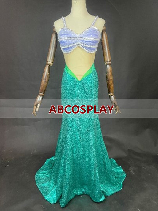 The Little Mermaid Ariel Princess Dress Green Sequin Dress Cosplay Costume